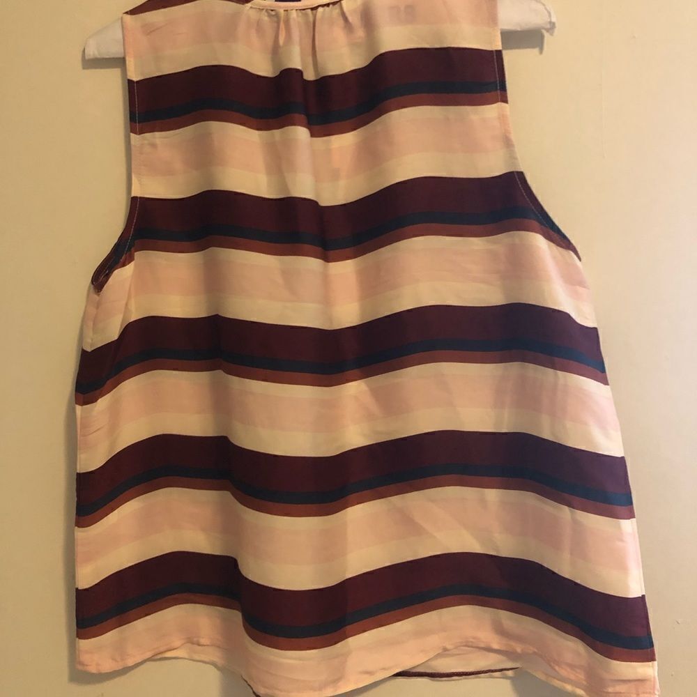 Banana Republic Striped Notch-Neck Tank - Small - Picture 4 of 7